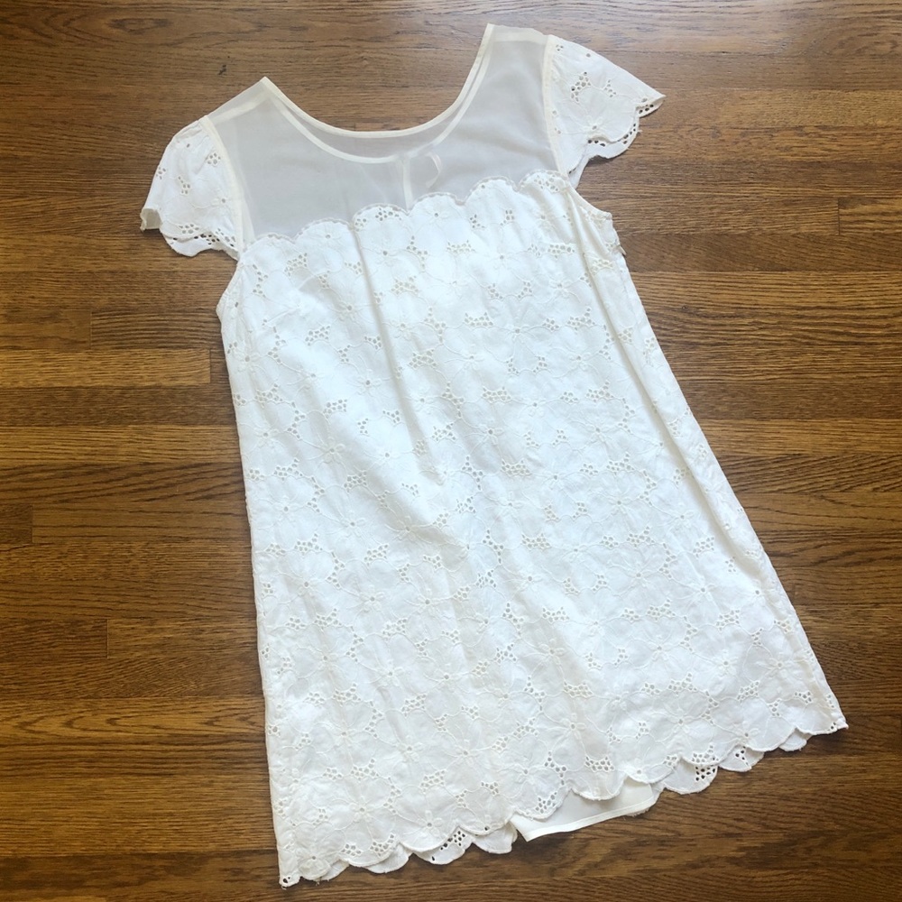 free people white eyelet boho shift dress